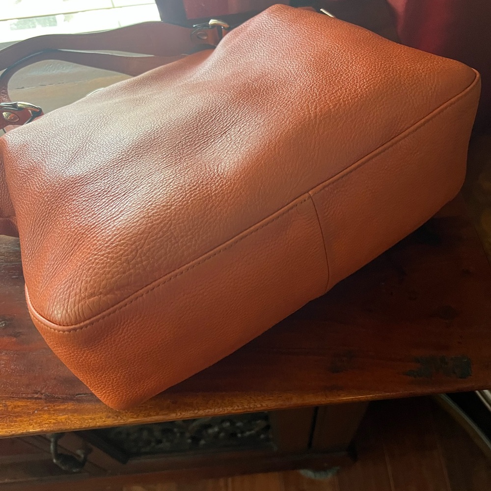 Gucci Orange Pebbled Leather Tote Bag 232949 Icon Bit Top Handle Tote - Picture 4 of 7